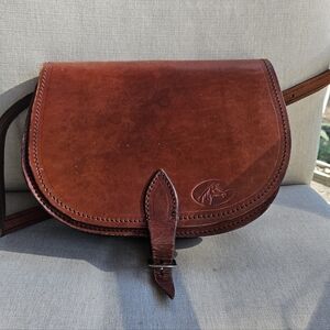 Brown Leather Vintage Saddle Bag
